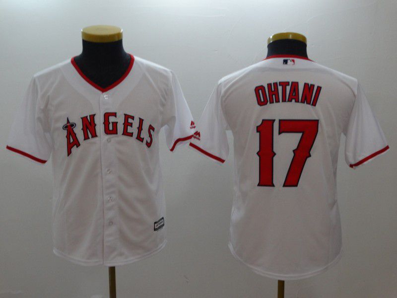 Youth Los Angeles Angels #17 Ohtani White MLB Jerseys->youth mlb jersey->Youth Jersey
